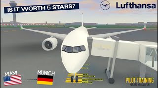 TRIPREPORT  Lufthansa A350900 Miami  Munich Is it worth 5 stars REAL SOUNDS PTFS Roblox [upl. by Edme]