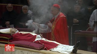 Bidding farewell to Benedict XVI Translation to St Peters Basilica  Highlights [upl. by Leibman]