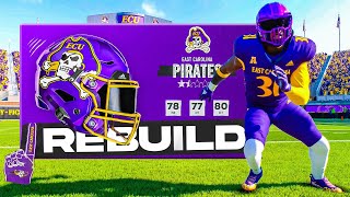 College Football 25 East Carolina Rebuild Making Them a Dynasty [upl. by Aihsei]