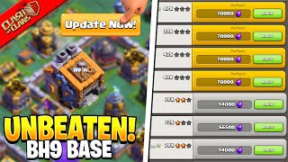 Bh9 Base After Update  UNBEATABLE Layout Link  Builder Hall 9 Best Base in Clash of Clans [upl. by Llevad]