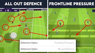 Explanation amp Tactics All Out Defence amp Frontline Pressure  Efootball Pes 2021 [upl. by Aikit241]