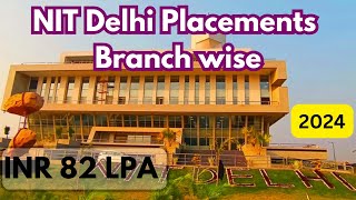 NIT Delhi placement Branchwise  Nit delhi highest package 82 lpa  average 📦 [upl. by Necyrb]