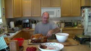 Thanksgiving Part 1  Turkey  Brine stuff truss cook and carve [upl. by Ayekal]