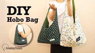 Easy Hobo Bag Tutorial 💖 DIY 2 Size Shoulder Bag Pattern Drawing [upl. by Madaih417]