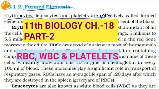 Class 11 BiologyCh18 Part2Formed elementsStudy with Farru [upl. by Aikemet]