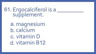 Top 200 Drugs Practice Test Question  ergocalciferol is a  supplement PTCB PTCE NAPLEX NCLEX [upl. by Ive539]