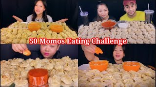 50 MOMOS EATING CHALLENGE  MOMOS MUKBANG  MOMOS COMPILATION  ASMR MUKBANG [upl. by Holle854]