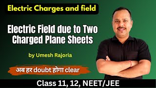 Electric field due to two charged plane sheet  Electric charges and field  12 Physics  cbse [upl. by Llednil]