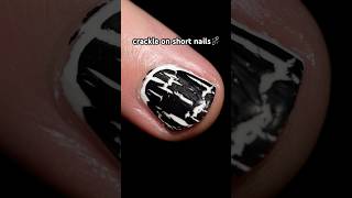 Crackle on short nails 😎⛓️‍💥🖤🙏 Cracked Taco Shell by Holo Taco [upl. by Jermaine497]