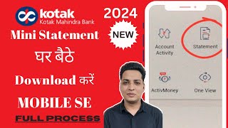 How to download Kotak bank account statement from Kotak mobile application in 2024  Estatement pdf [upl. by Reynold]