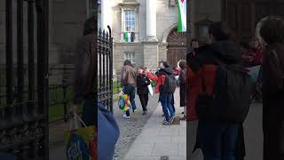 Students BLOCK entrance to Trinity College Dublin ☮️☮️☮️ IsraelPalestine Protest [upl. by Iloj]