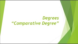 Degrees quotComparative Degreequot  English Grammar [upl. by Temple]