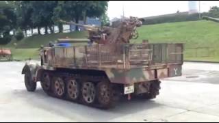 37cm Flak 363743 auf Selbstfahrlafette SdKfz72  Running condition at Bastogne Barracks [upl. by Dlareg978]