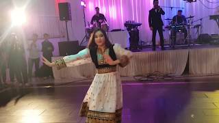 New Mast Afghan girl dance member of Hewad group for Jawid Sharif live song in wedding Germany 2019 [upl. by Aynik]