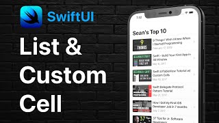 SwiftUI List with Custom Cell amp Passing Data [upl. by Pfeifer]