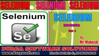 Selenium  Selenium Introduction Part1 by Mahesh [upl. by Nniuq624]