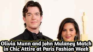 Olivia Munn and John Mulaney Match in Chic Attire at Paris Fashion Week — See Their Looks [upl. by Trin]