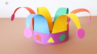 CHAPEAU de CARNAVAL en papier Bricolage CHAPEAU FOU de ROI CARNIVAL HAT made of paper DIY [upl. by Sharla]