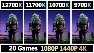 Intel I7 12700K vs 11700K vs 10700K vs 9700K  Tested 20 Games [upl. by Moyra306]