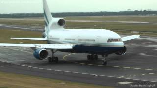 Las Vegas Sands Corp  L1011 Tristar N388LS  takeoff at Dusseldorf 23L  AWESOME SOUND [upl. by Anitselec861]