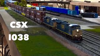 Long CSX Intermodal Train In HO Scale [upl. by Llehsar954]