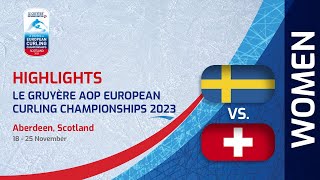 Sweden v Switzerland  Highlights  Le Gruyère AOP European Curling Championships 2023 [upl. by Atwahs]