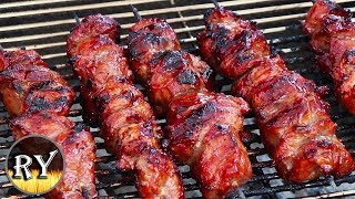 Filipino Style Pork Skewers Grilled On The Weber Kettle [upl. by Aurilia234]