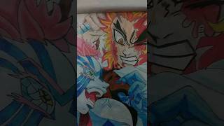 rengoku vs akaza drawing with colour pencil how to draw anime animedrawing trending shortsfeed [upl. by Ahsita]