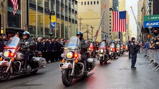 NYPD Funeral Procession for HERO Detective Wilbert Mora  Killed in Line of Duty 360 PD Motorcycles [upl. by Okorih752]