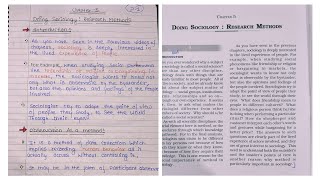 NCERT Notes for Class 11 Sociology Chapter 5 Doing Sociology Research Methods [upl. by Certie]