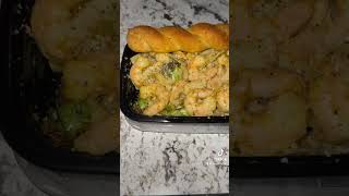 Dinner ShrimpampBowtie Pasta with Broccoli Carrots Cauliflower Garlic Breadstick dinner [upl. by Ahtebbat441]