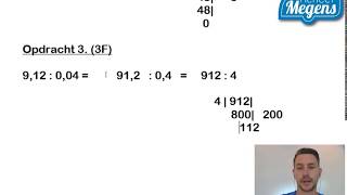 Meneer Megens Rekenuitleg hoe kan ik met rekenen Decimale Getallen Delen 2F3F [upl. by Harpole]
