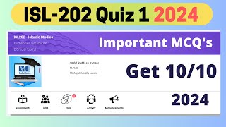 isl202 quiz 1 2024  100 Correct Solution VU Solutions [upl. by Ailic]