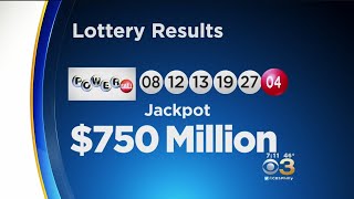 Powerball Winning Numbers Drawn For 750 Million Jackpot [upl. by Enileme759]