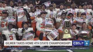 WATCH NOW Gilmer Buckeyes hold pep rally to celebrate state title win [upl. by Leahey941]