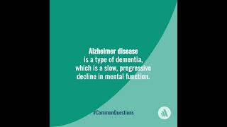 Alzheimer Disease vs Dementia [upl. by Norym]