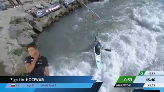 Ziga Lin Hocevar Slovenia  Mens Canoe SemiFinal  2024 ICF Canoe Slalom World Cup Ivrea Italy [upl. by Anih54]