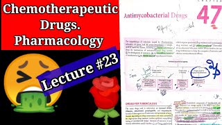 Chemotherapeutic drugs pharmacology lecture23 chapter 47 antimycobacterial drugs chemotherapy [upl. by Eycats]