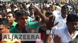 Protests in Sri Lanka over China port deal [upl. by Zicarelli681]