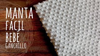 Tutorial Manta o Cobija Bebé Muy Fácil Ganchillo  Crochet [upl. by Remmer]