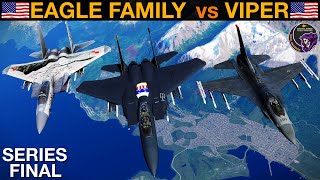 F15C amp F15E Eagle Family vs F16C Viper BVR Battle amp Dogfight  DCS [upl. by Kciwdahc]