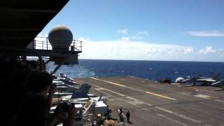 NAVY fighter pilots quotBolterquot shot from the quotVultures Rowquot aboard the USS Ronald Reagan [upl. by Ayekram]