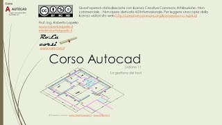 Corso Autocad  Lezione 11 La gestione dei testi [upl. by Shiri]