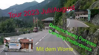 Tour 2023 JuliAugust Balderschwang  Fernpass Camping Dreiländereck Ried im Oberinntal [upl. by Durkin]