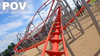 Velocity Front Row POV Flamingo Land Vekoma Motorbike Coaster [upl. by Niwri455]