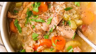 Instant Pot Leftover Turkey Soup Paleo Whole30 Option [upl. by Dame607]