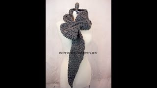 Free Crochet Pattern For Womens Chunky Bow Tie Scarf [upl. by Neelya]