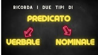 PREDICATO VERBALE E NOMINALE [upl. by Niklaus]