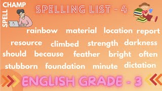 English Grade 3 Spelling List 4 [upl. by Hansen688]