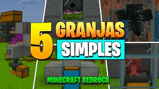 5 GRANJAS SIMPLES para Minecraft Bedrock 120 y 121 [upl. by Saretta]